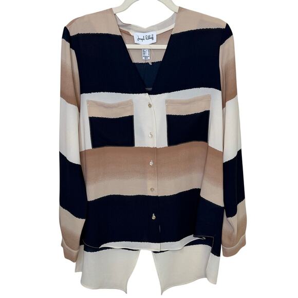Joseph Ribkoff Tops - Joseph Ribkoff Striped Button-Front Blouse, Size 10, NWT
